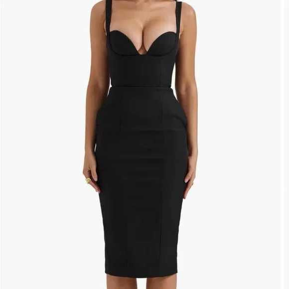 House of cb Bellisima Body-Con Cocktail Midi Dress - Picture 1 of 4